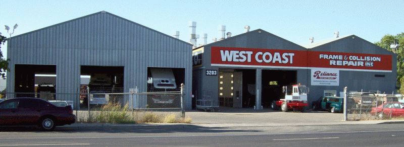 Front of West Coast Frame & Collision Repair Shop